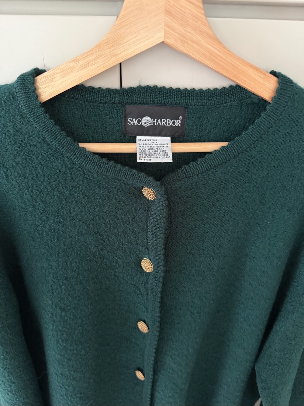 VTG 100% Wool Lady Jacket - Emerald Green, Gold Buttons - Picture 7 of 10